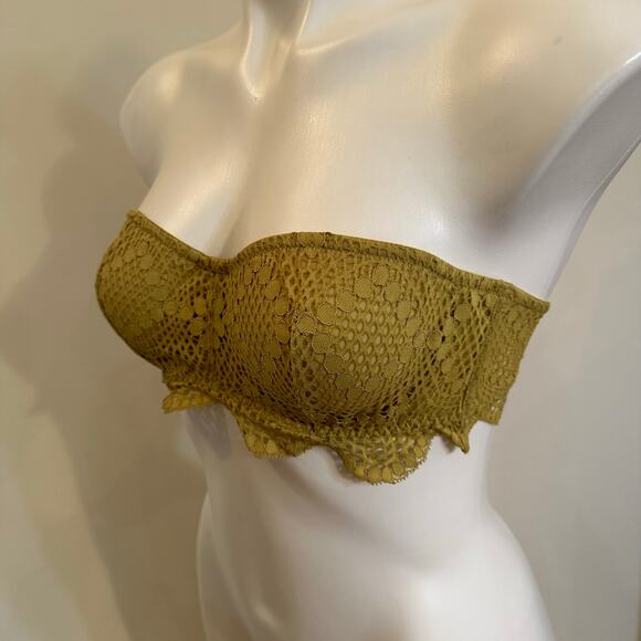 New Victoria's Secret Strapless Bralette sz M Chartreuse - Picture 3 of 6